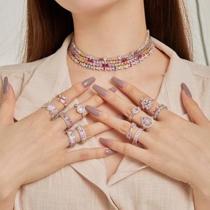 [LuckyStar]Exquisite Colorful Radiant Cut Party Ring