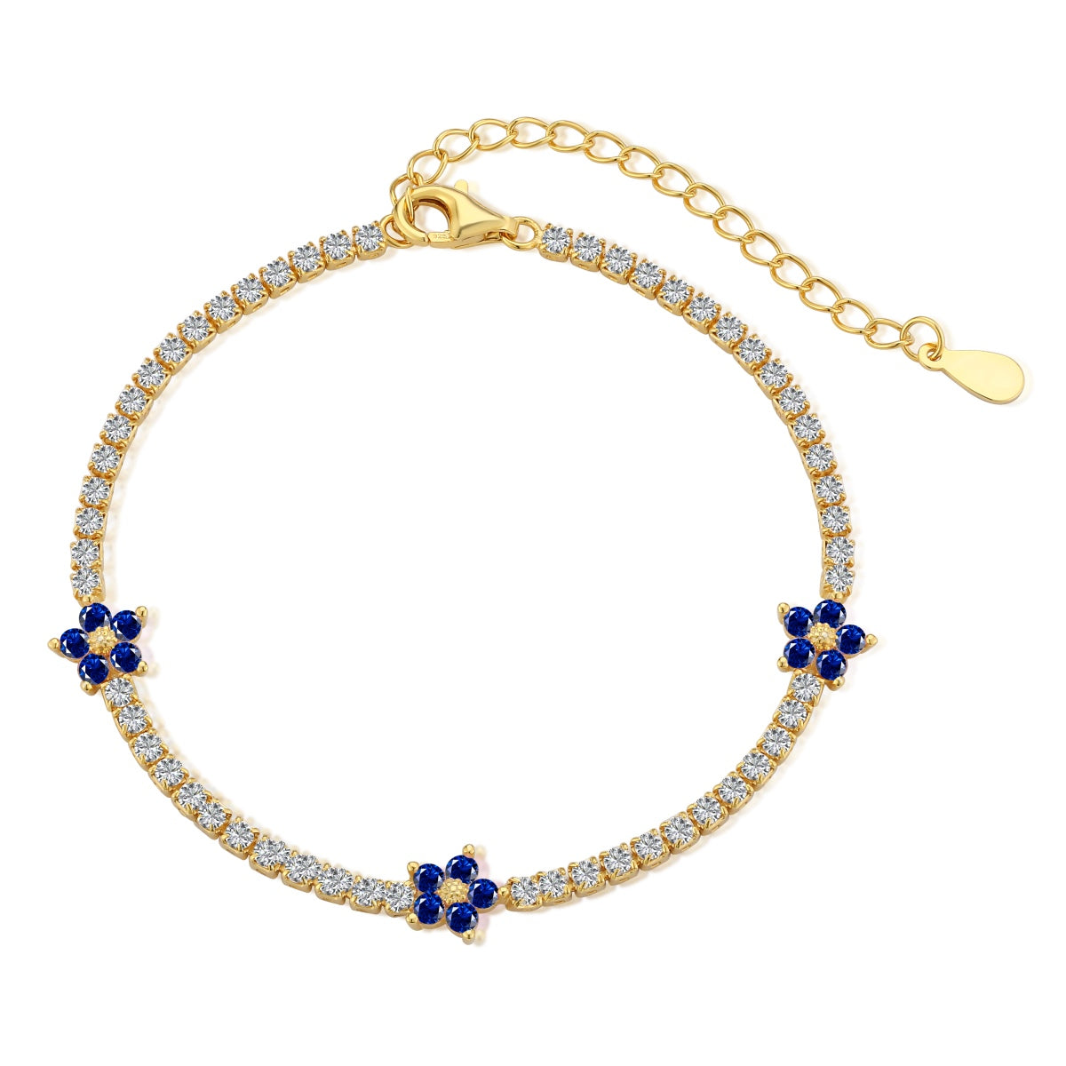 [LuckyStar]Sparkling Flower Shape Tennis Bracelet