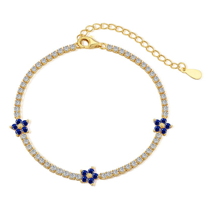 [LuckyStar]Sparkling Flower Shape Tennis Bracelet