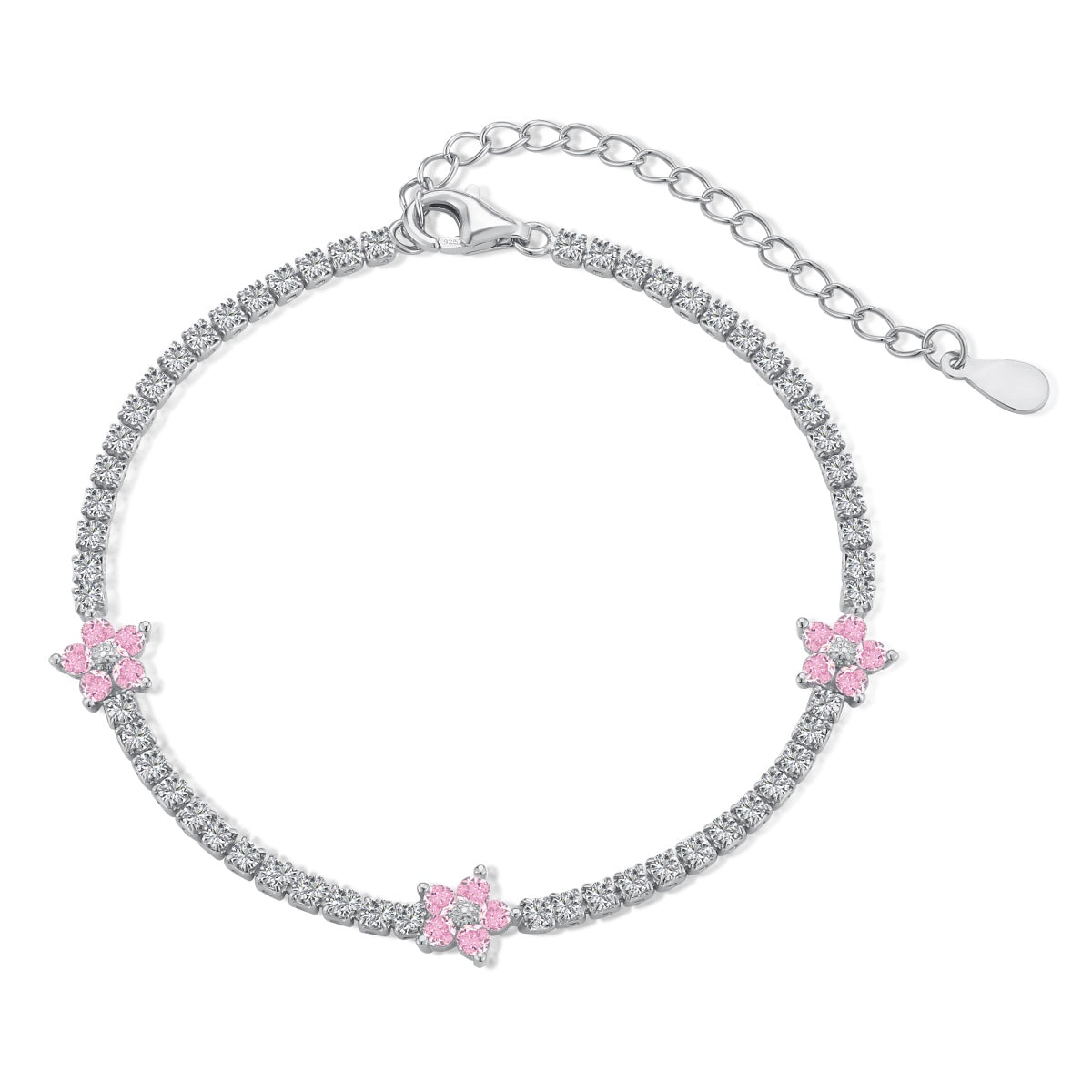 [LuckyStar]Sparkling Flower Shape Tennis Bracelet