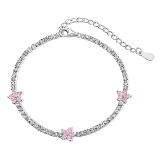 [LuckyStar]Funkelndes Tennisarmband in Blumenform