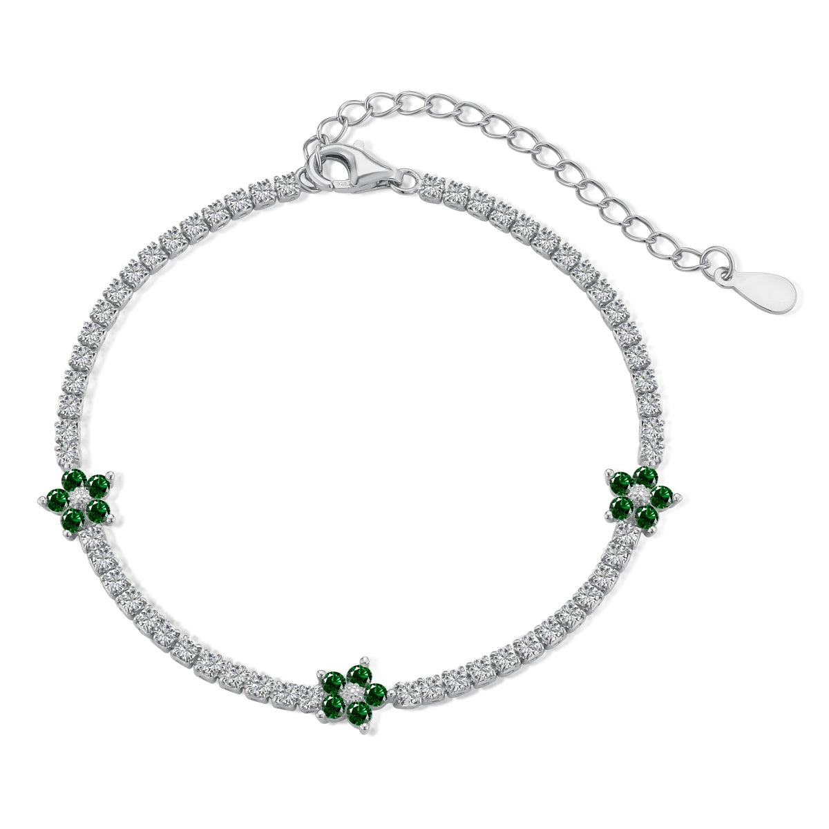 [LuckyStar]Sparkling Flower Shape Tennis Bracelet