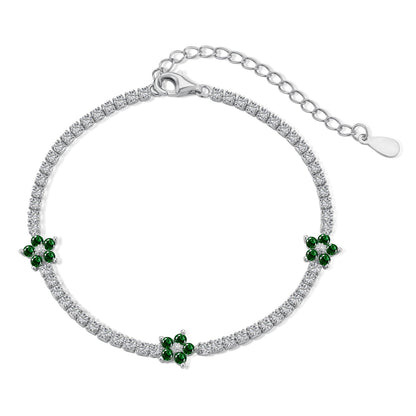 [LuckyStar]Sparkling Flower Shape Tennis Bracelet