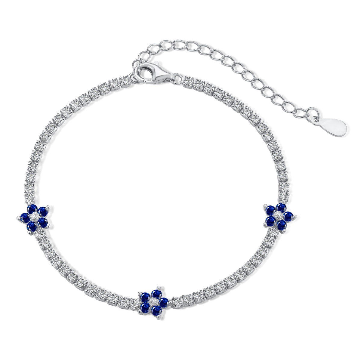 [LuckyStar]Sparkling Flower Shape Tennis Bracelet