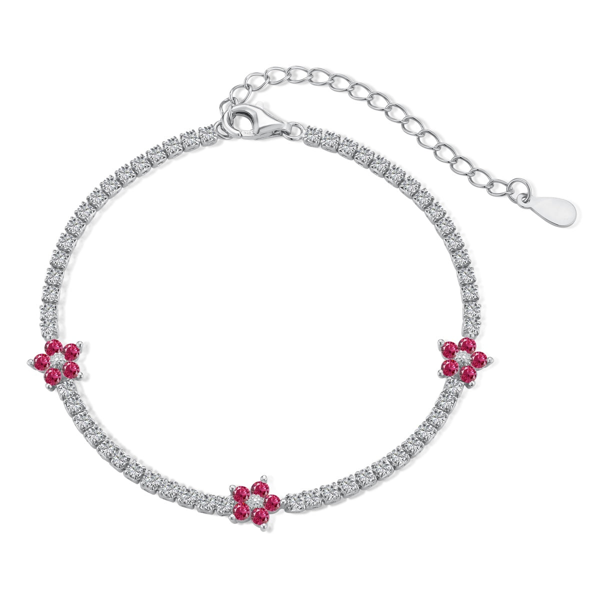 [LuckyStar]Sparkling Flower Shape Tennis Bracelet