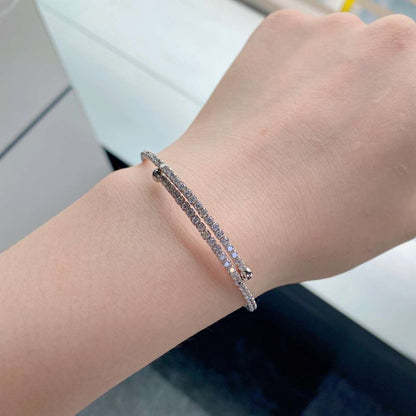 [LuckyStar]Row of Diamonds Round Fashion Bracelet
