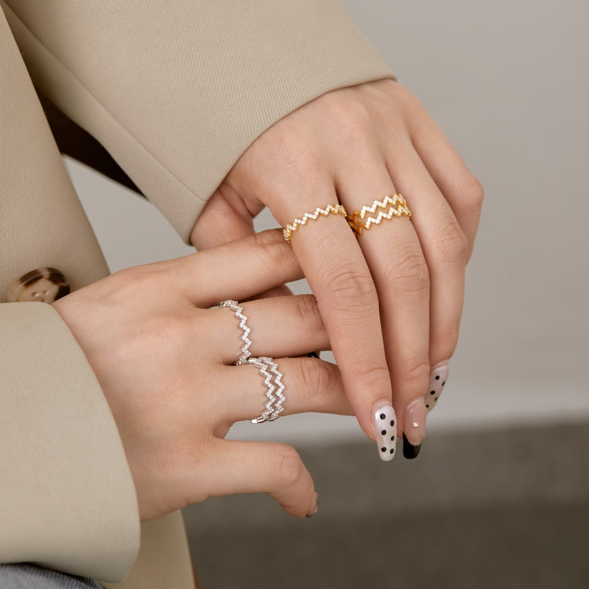 [LuckyStar]Delicate Enchanting Wave Shape Daily Ring