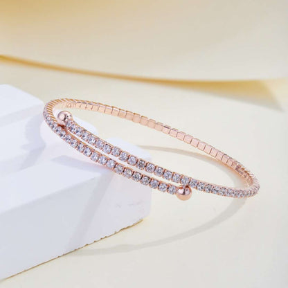 [LuckyStar]Row of Diamonds Round Fashion Bracelet