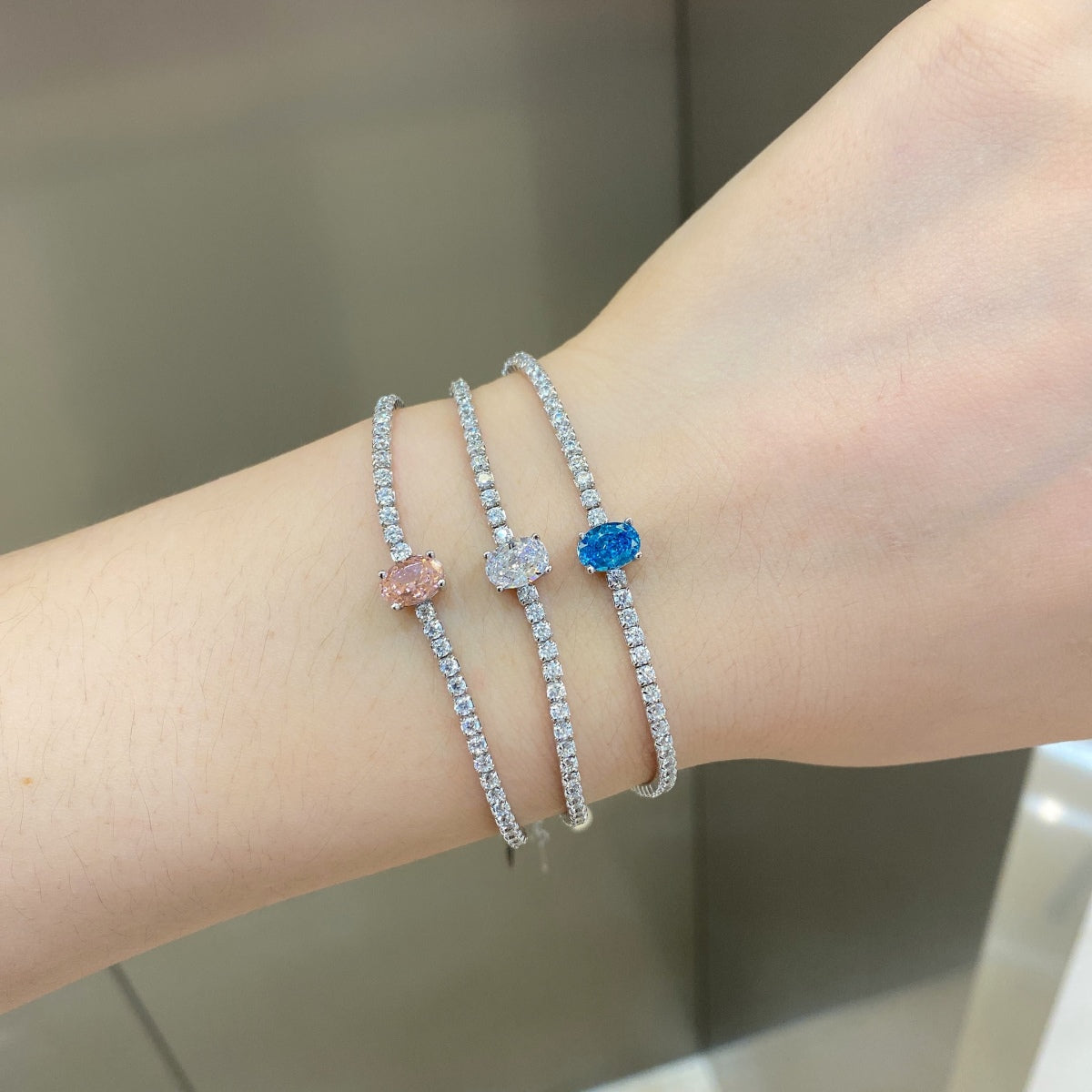 [LuckyStar]0.75 Carat Exquisite Oval Cut Daily Bracelet