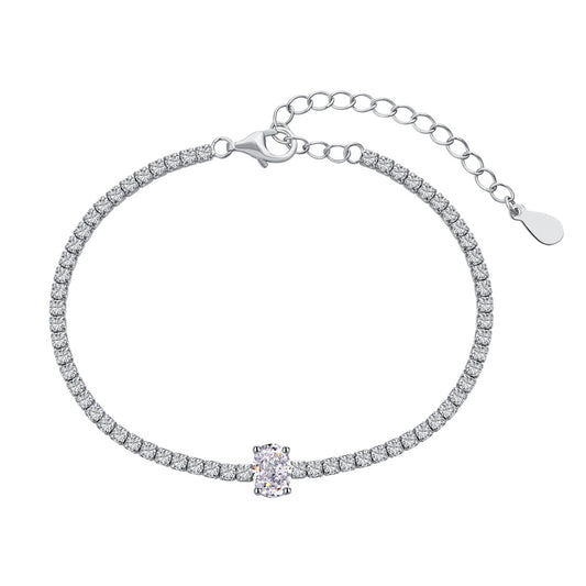 [LuckyStar]0,75 Karat exquisites Tagesarmband im Ovalschliff