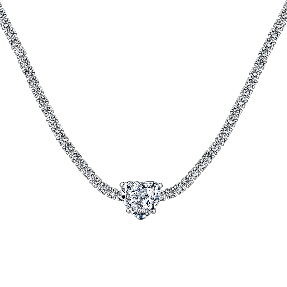 [LuckyStar]2.0 Carat Sparkling Tennis Heart Cut Necklace
