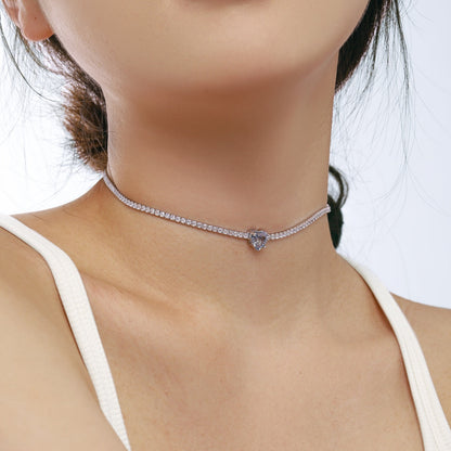 [LuckyStar]2.0 Carat Sparkling Tennis Heart Cut Necklace