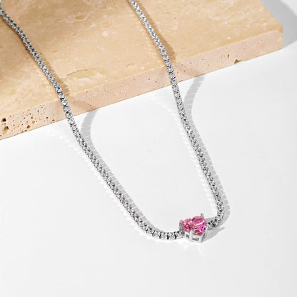 [LuckyStar]2.0 Carat Sparkling Tennis Heart Cut Necklace