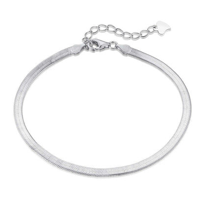 [LuckyStar]Flat Snake Bone Chain Blade Necklace